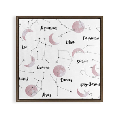 Pink Moon and Constellations Framed Canvas Print Gallery Image 6