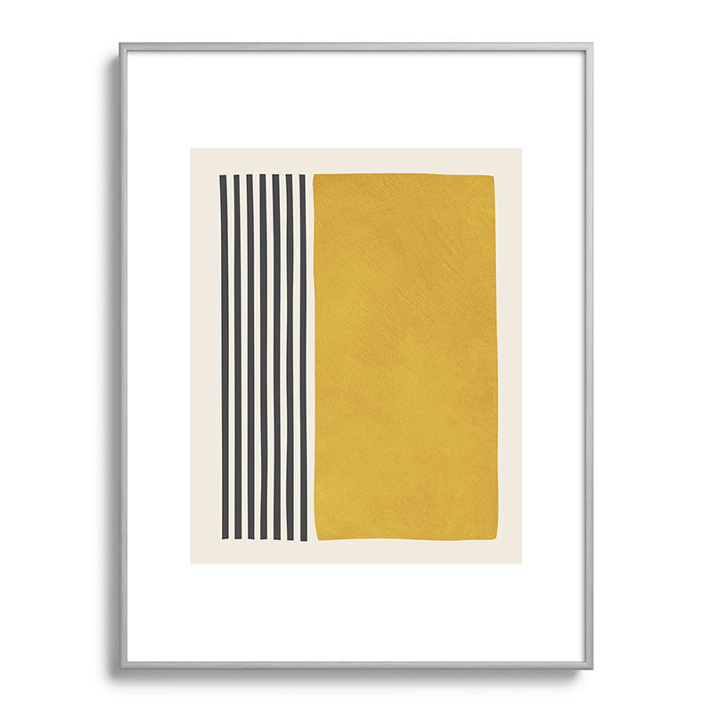 Mustard Yellow Black Lines Abstract Art Framed Art Print Gallery Image 98