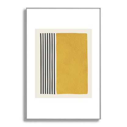 Mustard Yellow Black Lines Abstract Art Framed Art Print Gallery Image 100