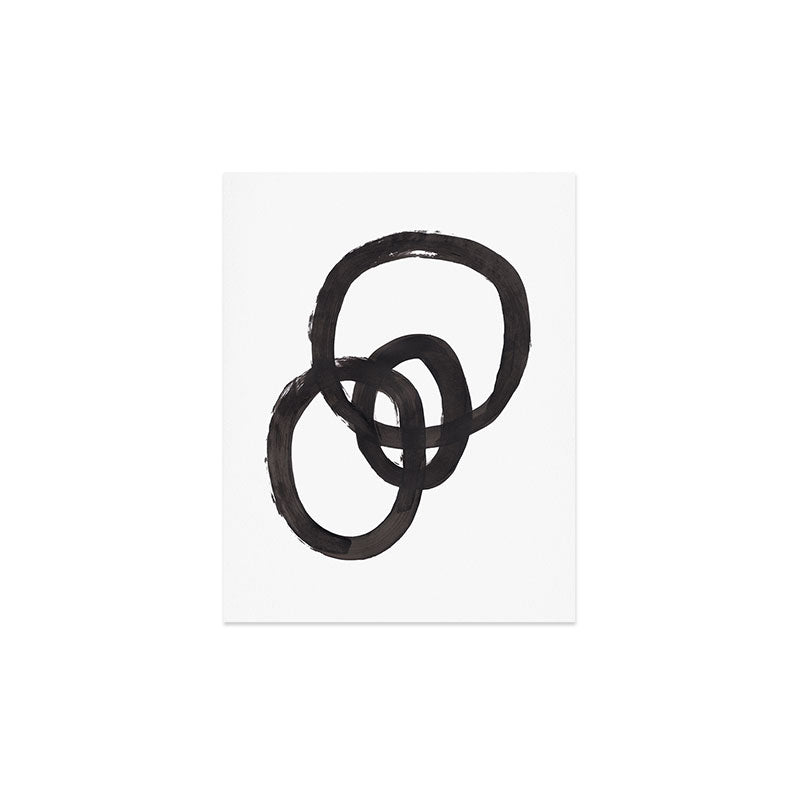 'And I Op' Minimalist Ink Line Drawing Abstract Black Brush Strokes Modern Funky Maze by Ejaaz Haniff Art Print Gallery Image 3