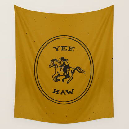 Yee Haw in Gold Wall Tapestry Gallery Image 2