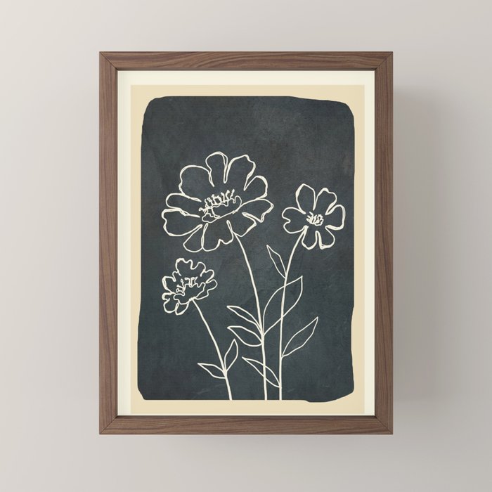 Sketch Line Flowers 4 Mini Art Print Gallery Image 2