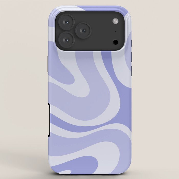 Modern Retro Liquid Swirl Abstract in Light Lavender Purple iPhone Case Gallery Image 8