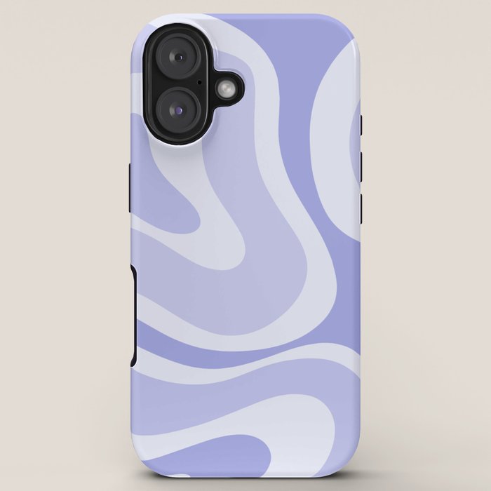 Modern Retro Liquid Swirl Abstract in Light Lavender Purple iPhone Case Gallery Image 5
