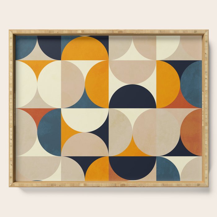 mid century abstract shapes fall winter 1 Serving Tray Gallery Image 1