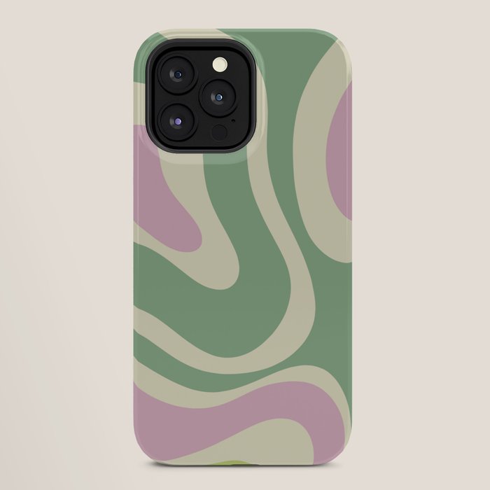 Modern Retro Liquid Swirl Abstract in Soft Pastel Lavender Pink Lime Green Cream iPhone Case Gallery Image 28