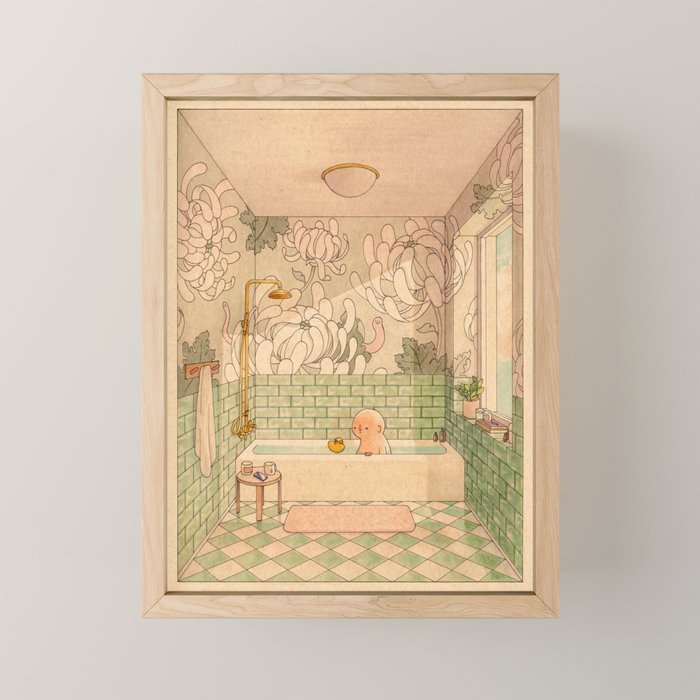 Bath in Green Mini Art Print Gallery Image 1