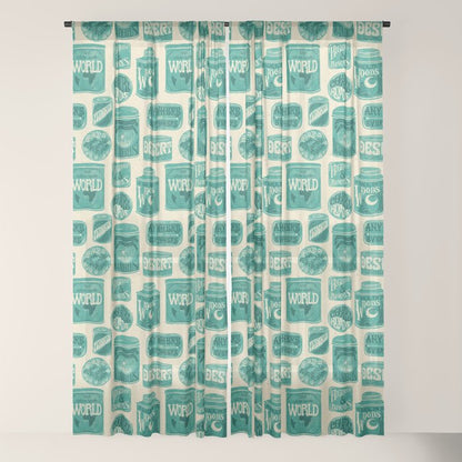 Vagabondâs Cupboard - teal and cream Window Curtain Gallery Image 22