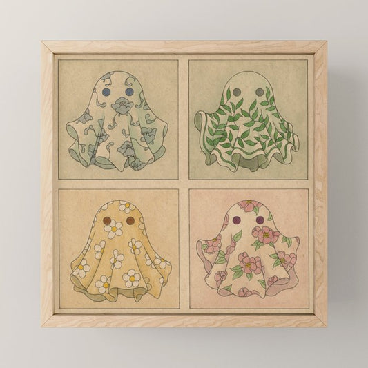 Floral Ghosties Mini Art Print Gallery Image 1