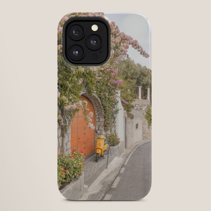 Floral Road on Capri Island | Pastel Color Street in Italy Summer Art Print | Wanderlust Vibes Travel Photography iPhone Case Gallery Image 28