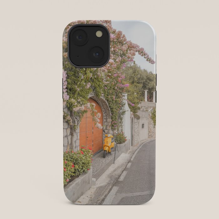 Floral Road on Capri Island | Pastel Color Street in Italy Summer Art Print | Wanderlust Vibes Travel Photography iPhone Case Gallery Image 33