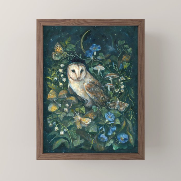 Barn Owl Forest Mini Art Print Gallery Image 2