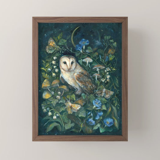 Barn Owl Forest Mini Art Print Gallery Image 2