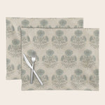 Marigold - sage and dusty blue on linen Placemat Gallery Image 1