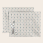 Midcentury Stars and Dots Light Blue Gray and Cream Pattern Placemat Gallery Image 1