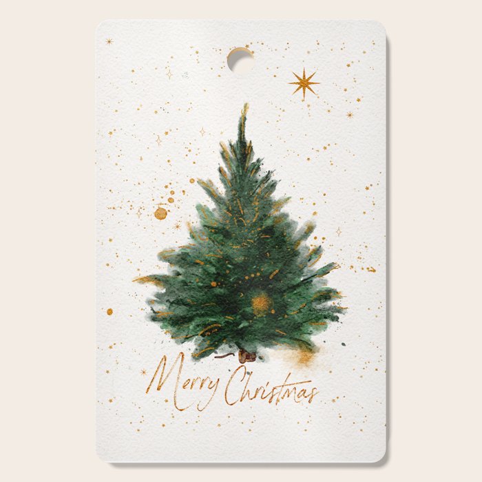 Vintage Merry Christmas Tree Cutting Board Gallery Image 1