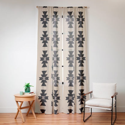 Southwestern Arrow Pattern 232 Black and Beige Window Curtain Gallery Image 12