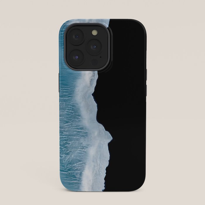Minimalist wave crashing on a black sand beach in Iceland â Ocean Landscape Photography iPhone Case Gallery Image 35