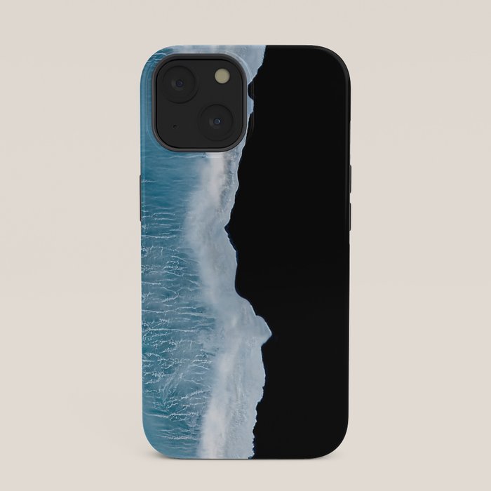 Minimalist wave crashing on a black sand beach in Iceland â Ocean Landscape Photography iPhone Case Gallery Image 33
