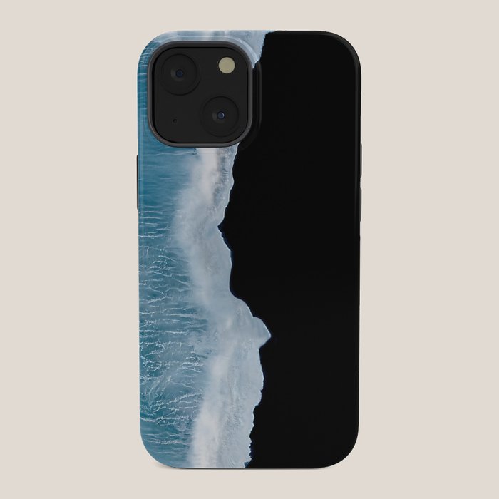 Minimalist wave crashing on a black sand beach in Iceland â Ocean Landscape Photography iPhone Case Gallery Image 34