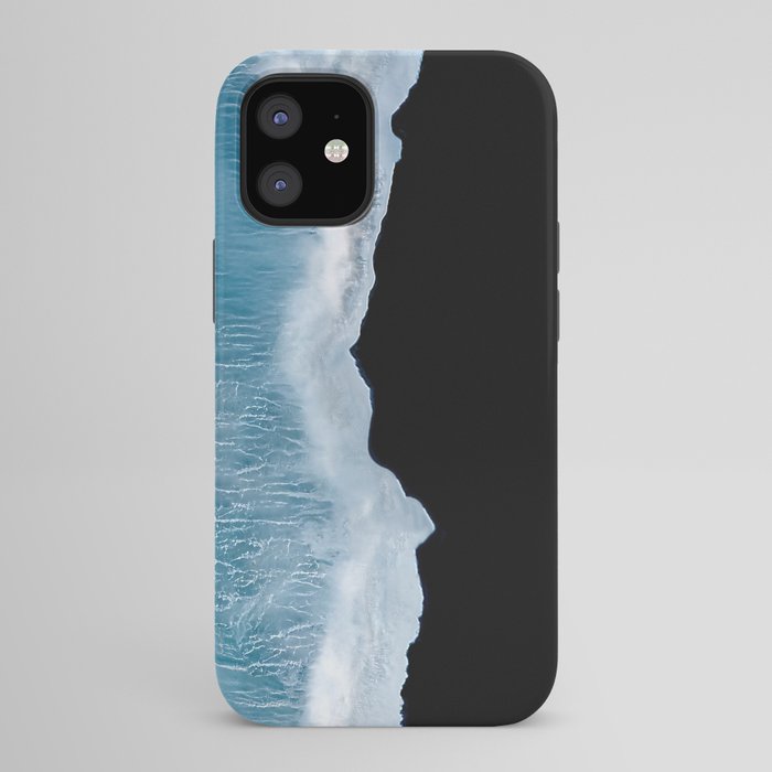 Minimalist wave crashing on a black sand beach in Iceland â Ocean Landscape Photography iPhone Case Gallery Image 42