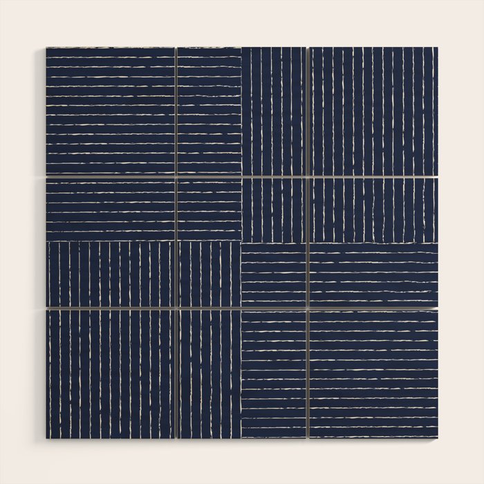 Lines III (Navy) Wood Wall Art Gallery Image 2