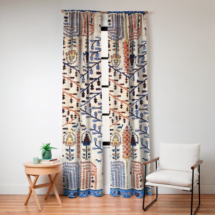 Floral Garden Persian Rug Print Window Curtain Gallery Image 4