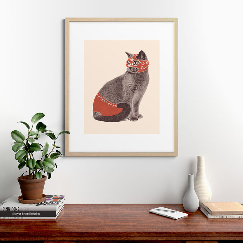 Cat Wrestler Framed Art Print Gallery Image 49