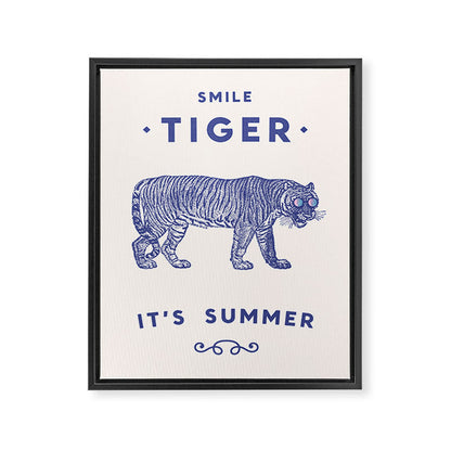Smile Tiger, it's Summer Framed Canvas Print Gallery Image 3