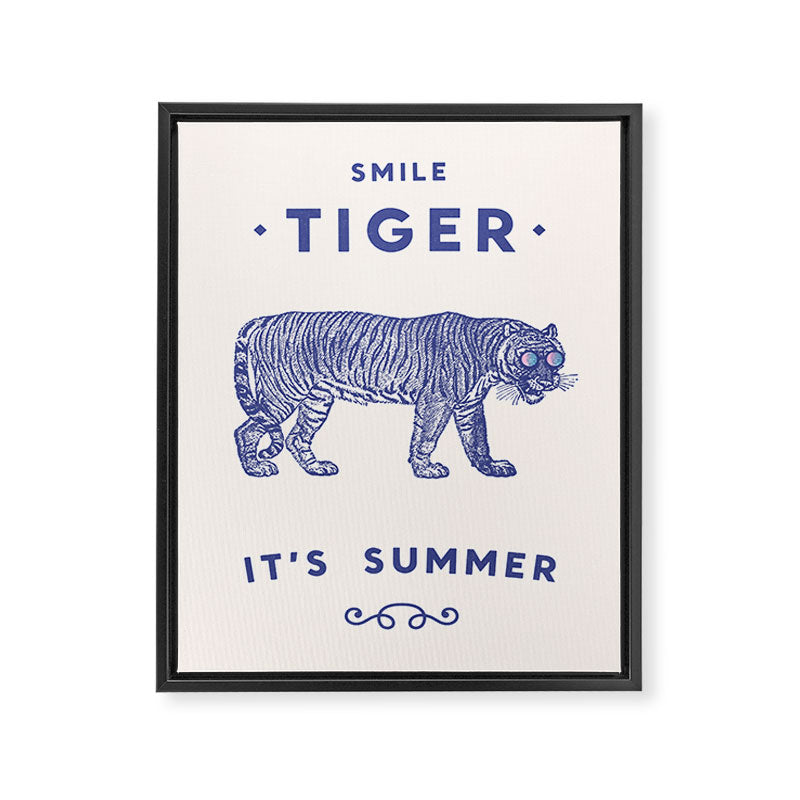 Smile Tiger, it's Summer Framed Canvas Print Gallery Image 4