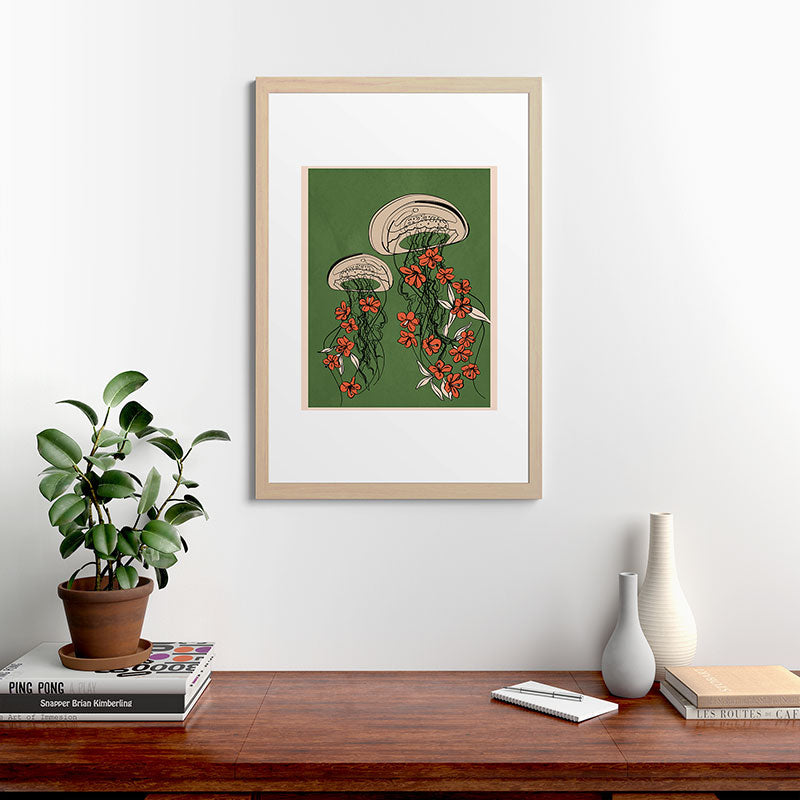Floral Jellyfishes 2 Framed Art Print Gallery Image 48
