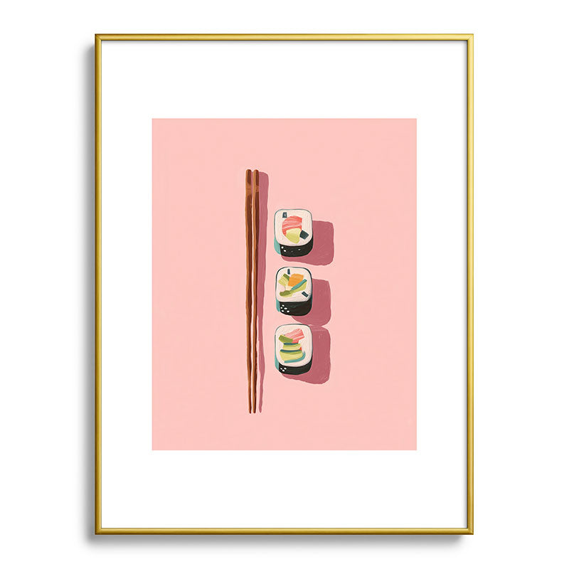 Pink Sushi Rhythm Framed Art Print Gallery Image 91