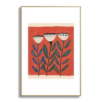 Terracotta Folk Blooms Framed Art Print Gallery Image 93