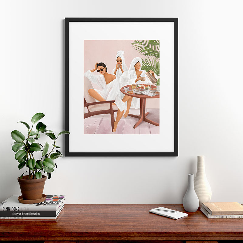 Weekend morning with friends Framed Art Print Gallery Image 35