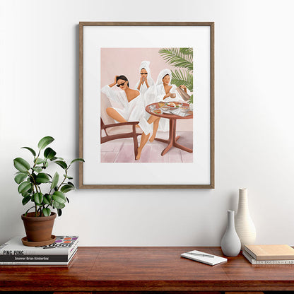 Weekend morning with friends Framed Art Print Gallery Image 14