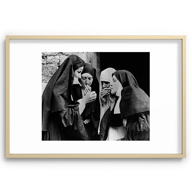 Smoking Nuns Vintage Photo -Smoking Nuns Framed Art Print Gallery Image 74