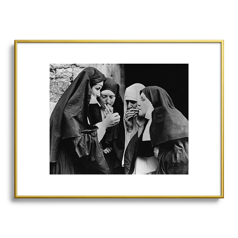 Smoking Nuns Vintage Photo -Smoking Nuns Framed Art Print Gallery Image 91