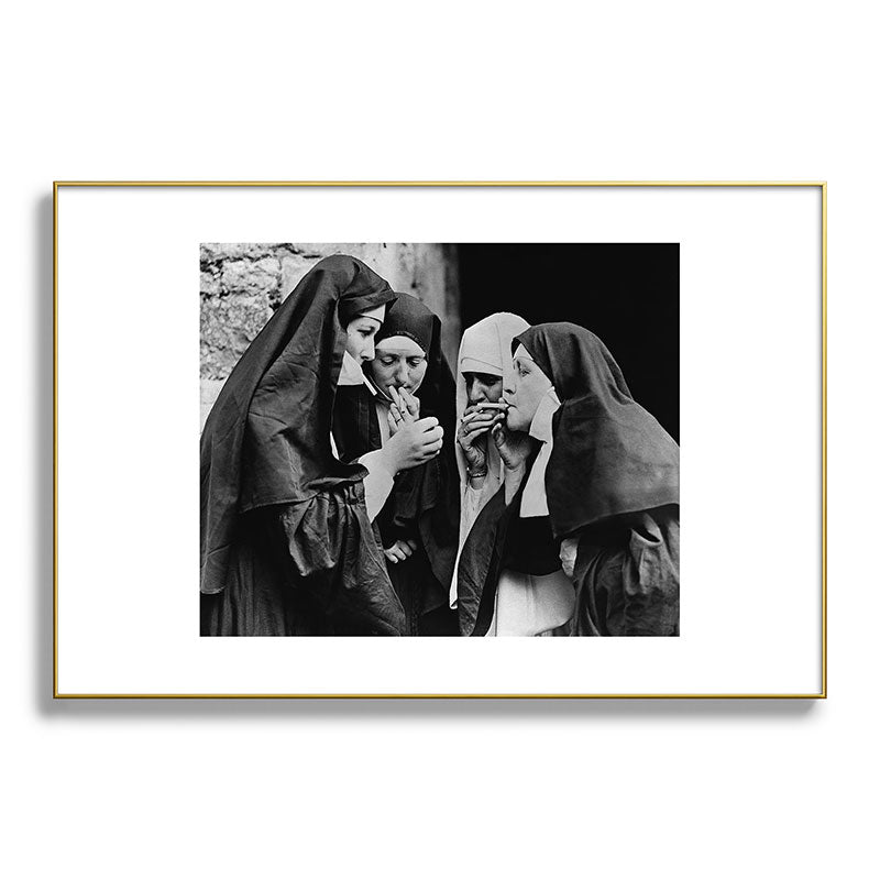 Smoking Nuns Vintage Photo -Smoking Nuns Framed Art Print Gallery Image 94