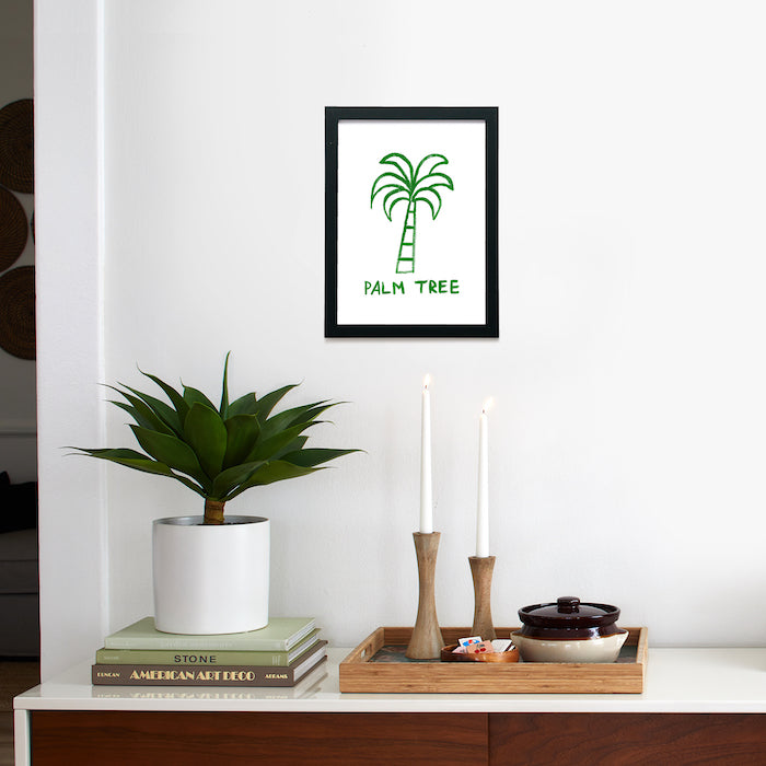 Palm Tree Green Framed Poster 9x12