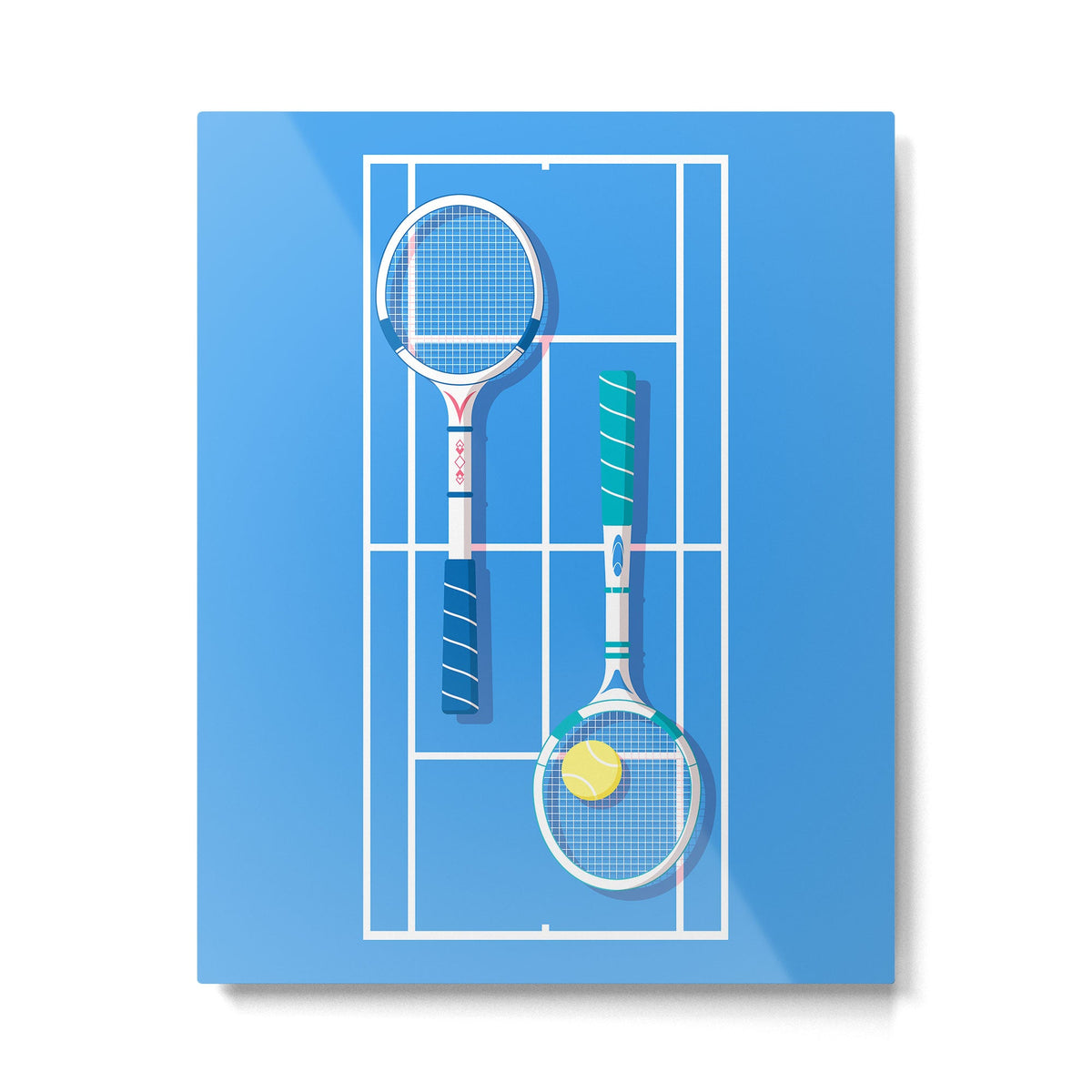 Tennis Retro Metal Print Gallery Image 1