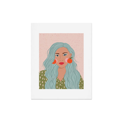 Woman Portrait- Clementines Earrings Art Print Gallery Image 7