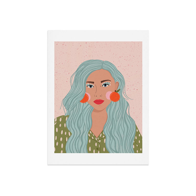 Woman Portrait- Clementines Earrings Art Print Gallery Image 9