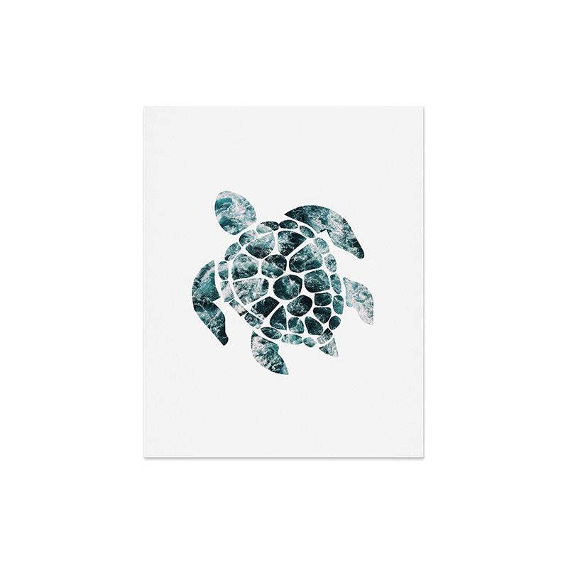 Sea Turtle - Turquoise Ocean Waves Art Print Gallery Image 6