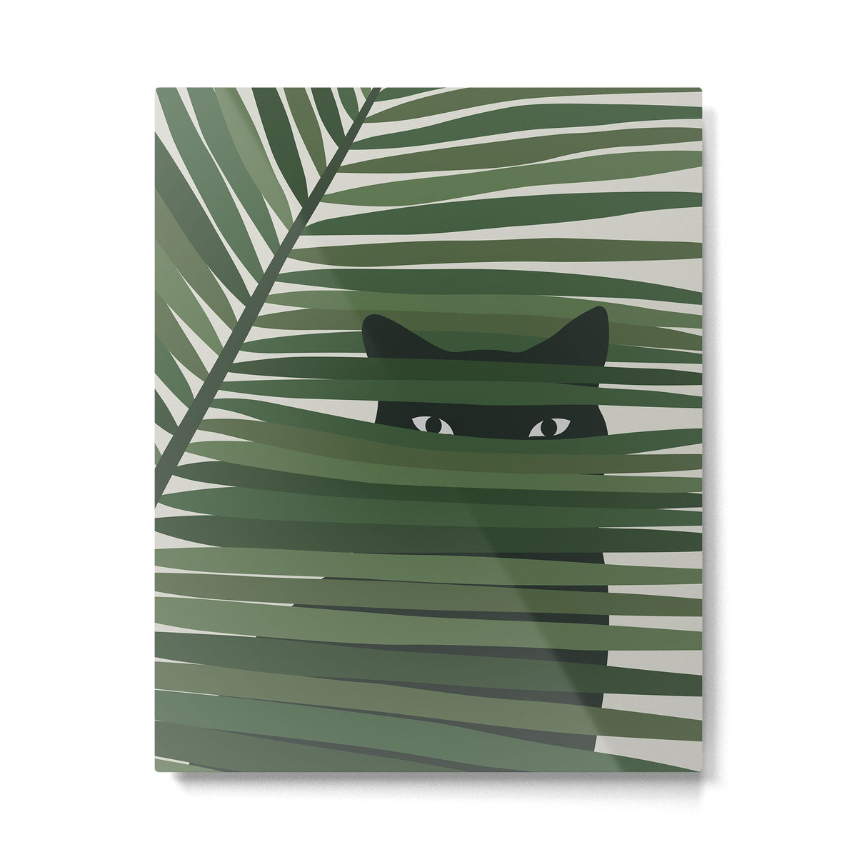 Cat and Plant 53 Metal Print Gallery Image 1