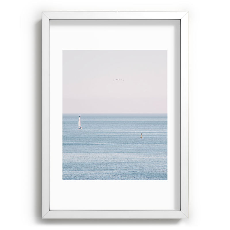 Ocean - Sail boat in calm sea - travel photography Framed Art Print Gallery Image 77