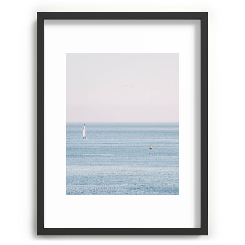 Ocean - Sail boat in calm sea - travel photography Framed Art Print Gallery Image 60