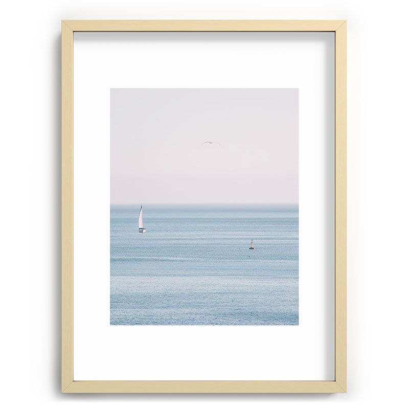Ocean - Sail boat in calm sea - travel photography Framed Art Print Gallery Image 73