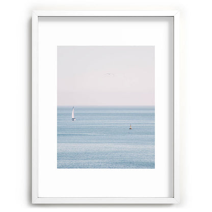 Ocean - Sail boat in calm sea - travel photography Framed Art Print Gallery Image 79