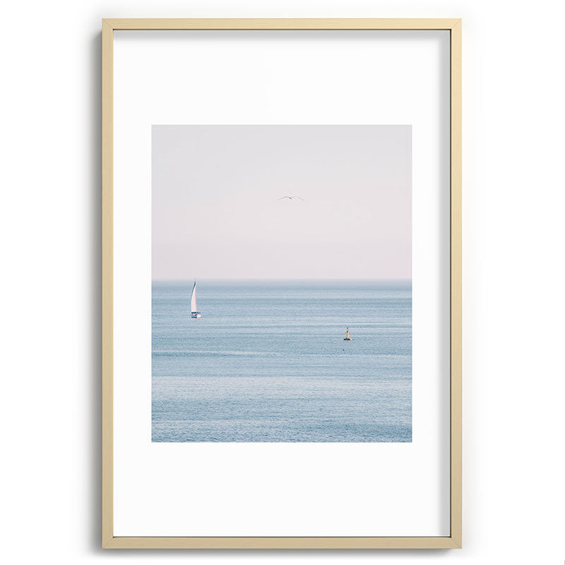 Ocean - Sail boat in calm sea - travel photography Framed Art Print Gallery Image 74
