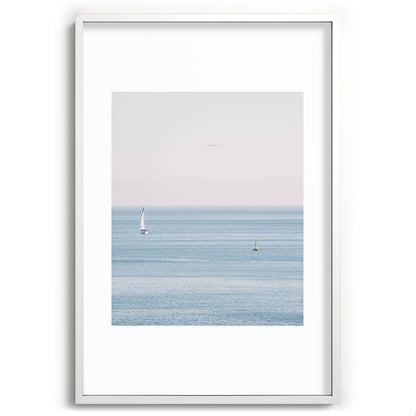 Ocean - Sail boat in calm sea - travel photography Framed Art Print Gallery Image 80